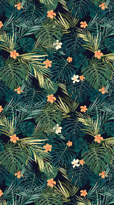 Blackout roller blind Tropical leaves and flowers