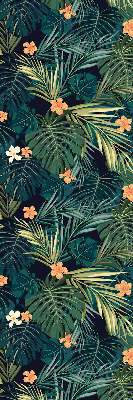 Blackout roller blind Tropical leaves and flowers