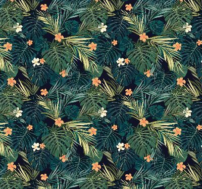 Blackout roller blind Tropical leaves and flowers