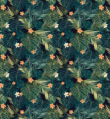 Blackout roller blind Tropical leaves and flowers