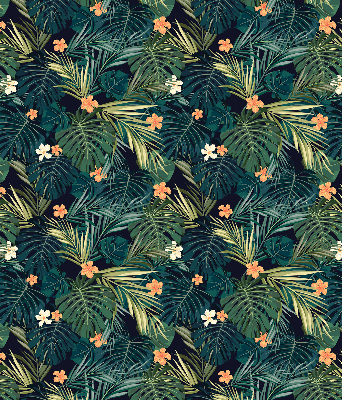 Blackout roller blind Tropical leaves and flowers