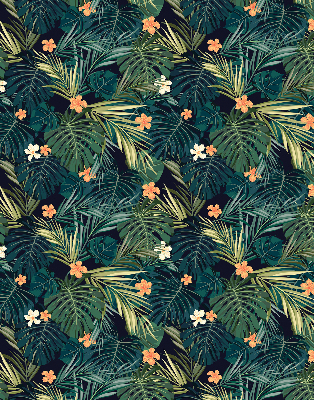 Blackout roller blind Tropical leaves and flowers