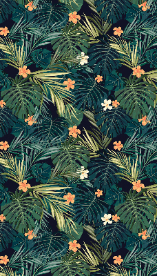 Blackout roller blind Tropical leaves and flowers