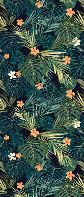 Blackout roller blind Tropical leaves and flowers