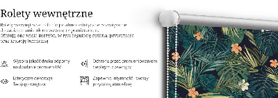 Blackout roller blind Tropical leaves and flowers
