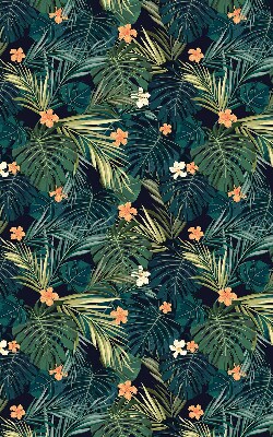 Blackout roller blind Tropical leaves and flowers