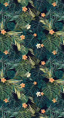 Blackout roller blind Tropical leaves and flowers