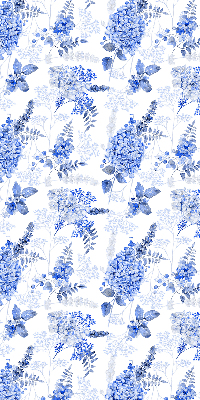 Blackout roller blind for window Blue flowers