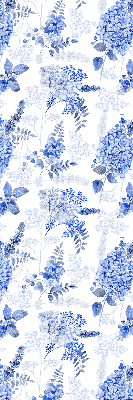 Blackout roller blind for window Blue flowers