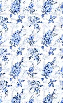 Blackout roller blind for window Blue flowers