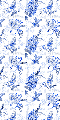 Blackout roller blind for window Blue flowers
