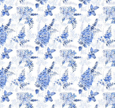 Blackout roller blind for window Blue flowers