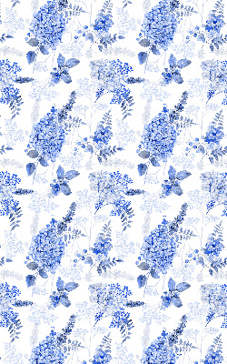 Blackout window roller blind with blue flowers pattern