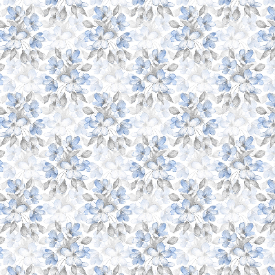 Fabric roller blind for window Flowers