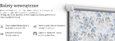 Fabric roller blind for window Flowers