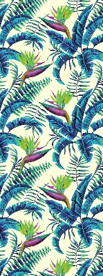 Blackout roller blind with tropical plants print
