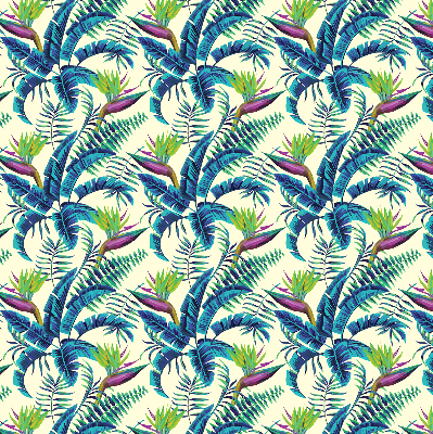Blackout roller blind Tropical plants