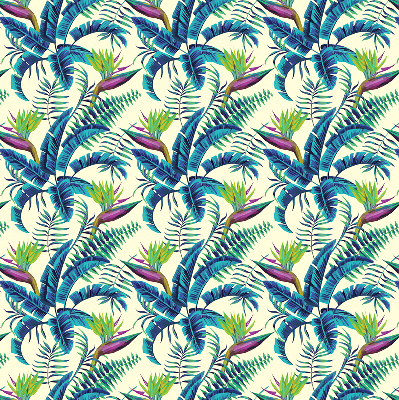 Blackout roller blind Tropical plants