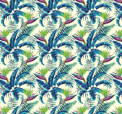 Blackout roller blind Tropical plants