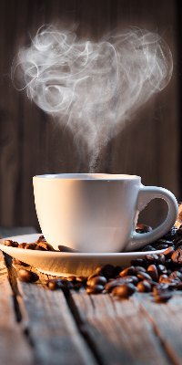 Blackout roller blind for window A cup of coffee