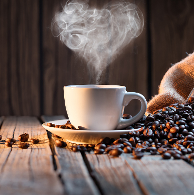 Blackout roller blind for window A cup of coffee