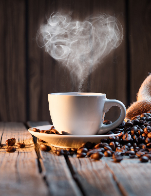 Blackout roller blind for window A cup of coffee