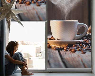 Blackout roller blind for window A cup of coffee