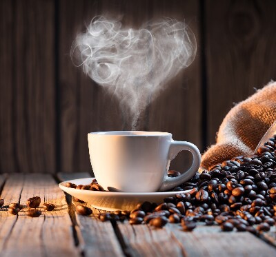 Blackout roller blind for window A cup of coffee