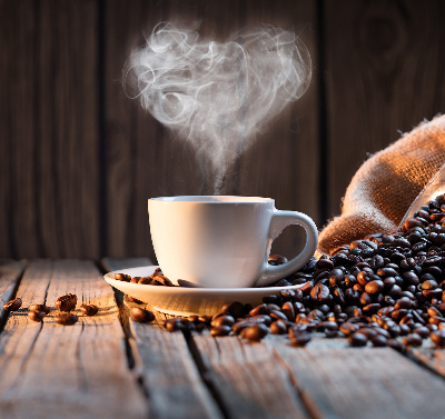 Blackout roller blind for window A cup of coffee