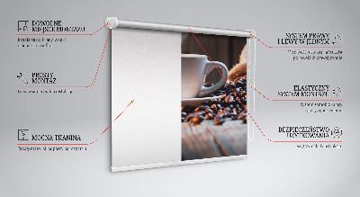 Blackout roller blind for window A cup of coffee