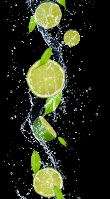 Blackout roller blind Lime falling in water