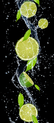 Blackout roller blind Lime falling in water
