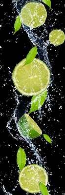 Blackout roller blind Lime falling in water