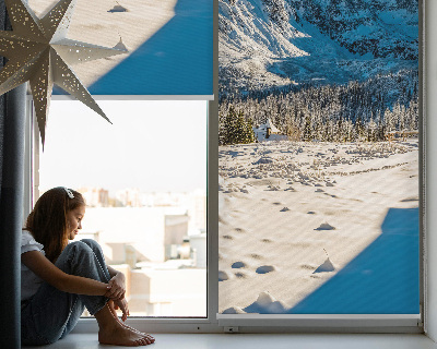 Fabric roller blind for window Mountains