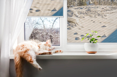 Fabric roller blind for window Mountains
