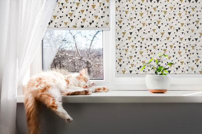 Fabric roller blind for window triangles pattern