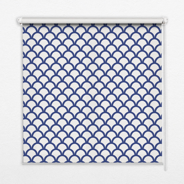 Blackout roller blind for window Blue scales