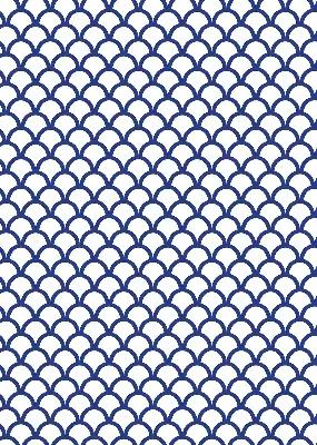 Blackout roller blind for window with blue scales pattern