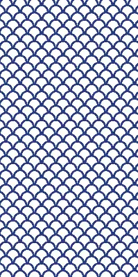 Blackout roller blind for window with blue scales pattern
