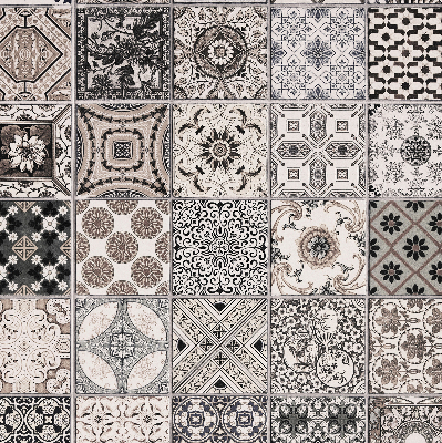 Blackout roller blind for window Portuguese patterns