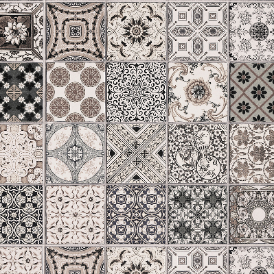 Blackout roller blind for window Portuguese patterns