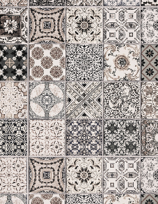 Blackout roller blind for window with Portuguese patterns