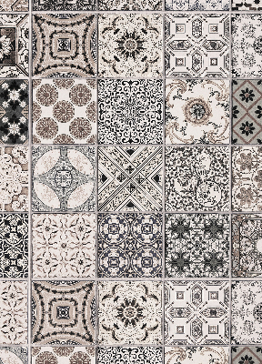 Blackout roller blind for window Portuguese patterns