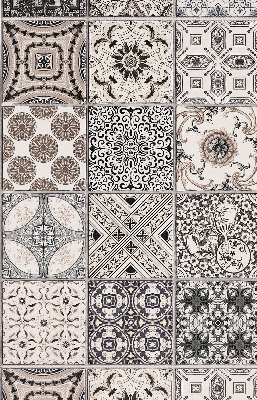 Blackout roller blind for window Portuguese patterns