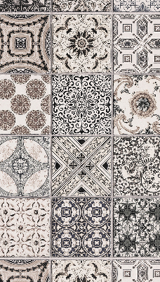 Blackout roller blind for window with Portuguese patterns