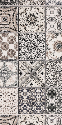 Blackout roller blind for window Portuguese patterns
