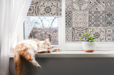 Blackout roller blind for window Portuguese patterns