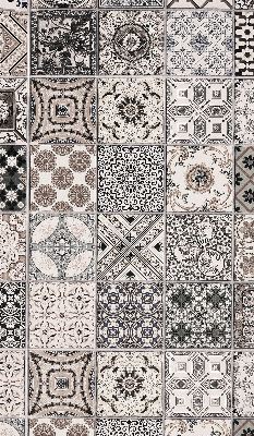 Blackout roller blind for window with Portuguese patterns