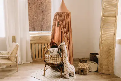 Fabric roller blind for window wood effect