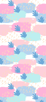 Fabric roller blind for window Traces on a colored background